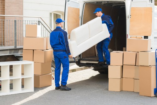 Student removals planning in Blackfriars with boxes and transport